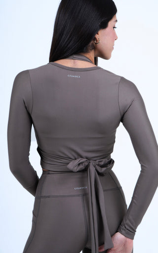 Ballet wrap top- Truffle