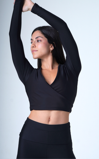 Ballet wrap top onyx