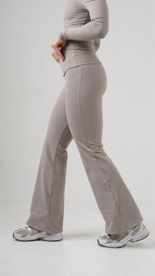 Flow Flare leggings-Honey oat