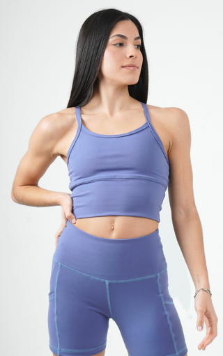 The essential tank top- Blueberry mist