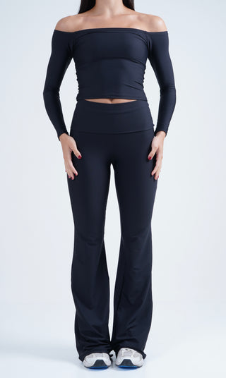 Flow Flare leggings- Onyx