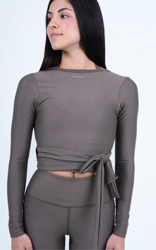 Ballet wrap top- Truffle