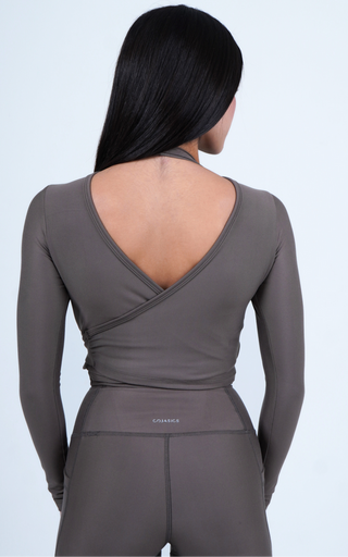 Ballet wrap top- Truffle